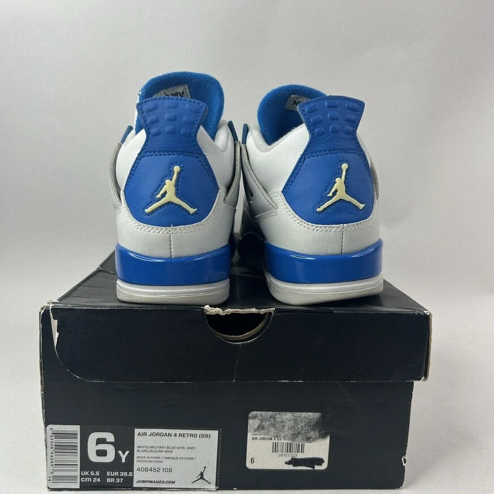Nike Shoes Air Jordan 4 Retro GS “Military Blue” 2024 - Picture 5 of 10